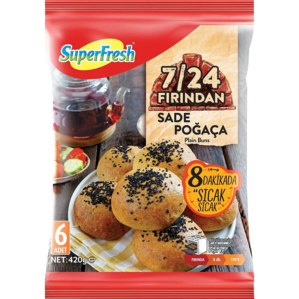 Superfresh 7/24 Fırından Sade Poğaça 420 G